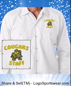 White Cougars Staff Dress Shirt Design Zoom